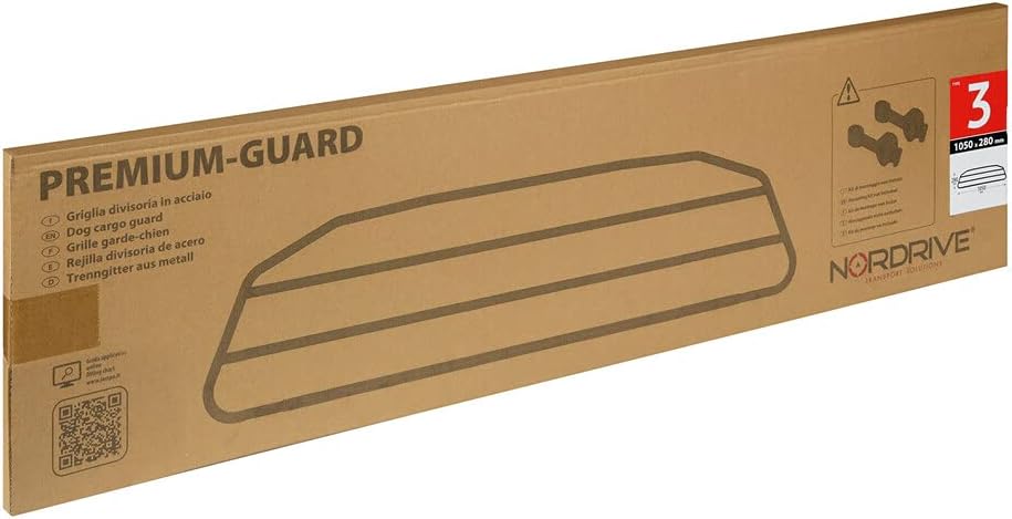 NORDRIVE N70053 Premium-Guard Trenngitter aus Stahl für Hunde und Tiere - Typ 3-1050 x 280 mm