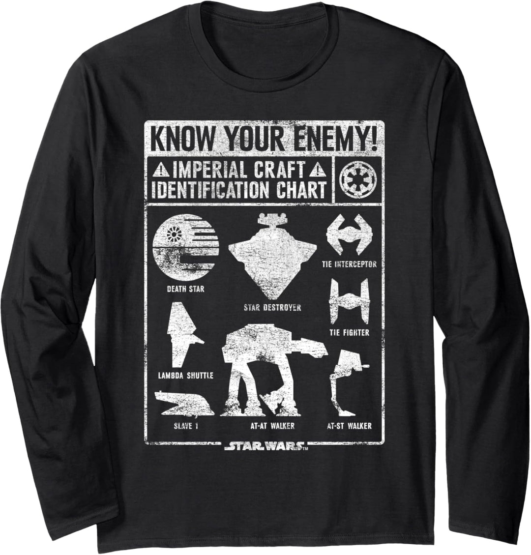 Star Wars Imperial Craft ID Chart Langarmshirt