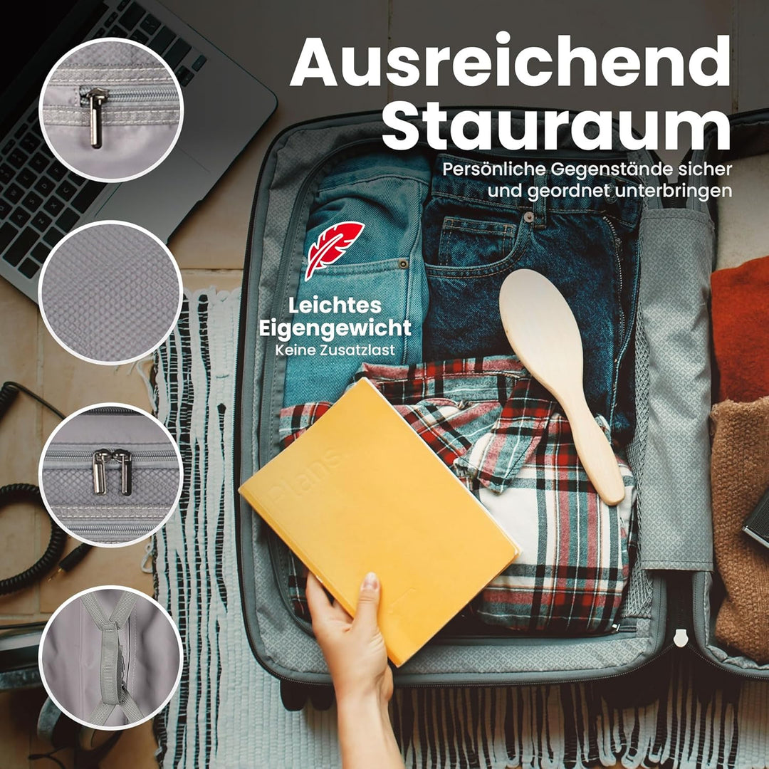 GENTOR Koffer Reisekoffer mit Rollen Carbonoptik Hartschalenkoffer Trolley Handgepäck mit TSA-Schlos