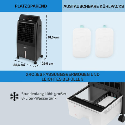 oneConcept CTR-1 - 4-in-1 Luftkühler, Ventilator, Luftbefeuchter, Luftreiniger, Ionisator, Wassertan