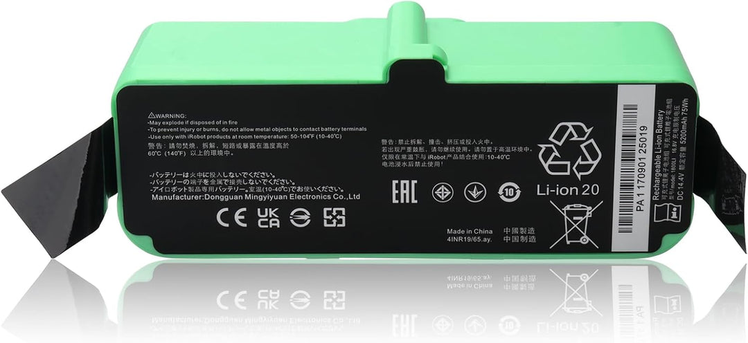 MXJFYY Li-Ionen-Ersatzakku, 14,4 V, 5200 mAh, kompatibel mit iRobot Roomba 980 960 985 801 850 860 8