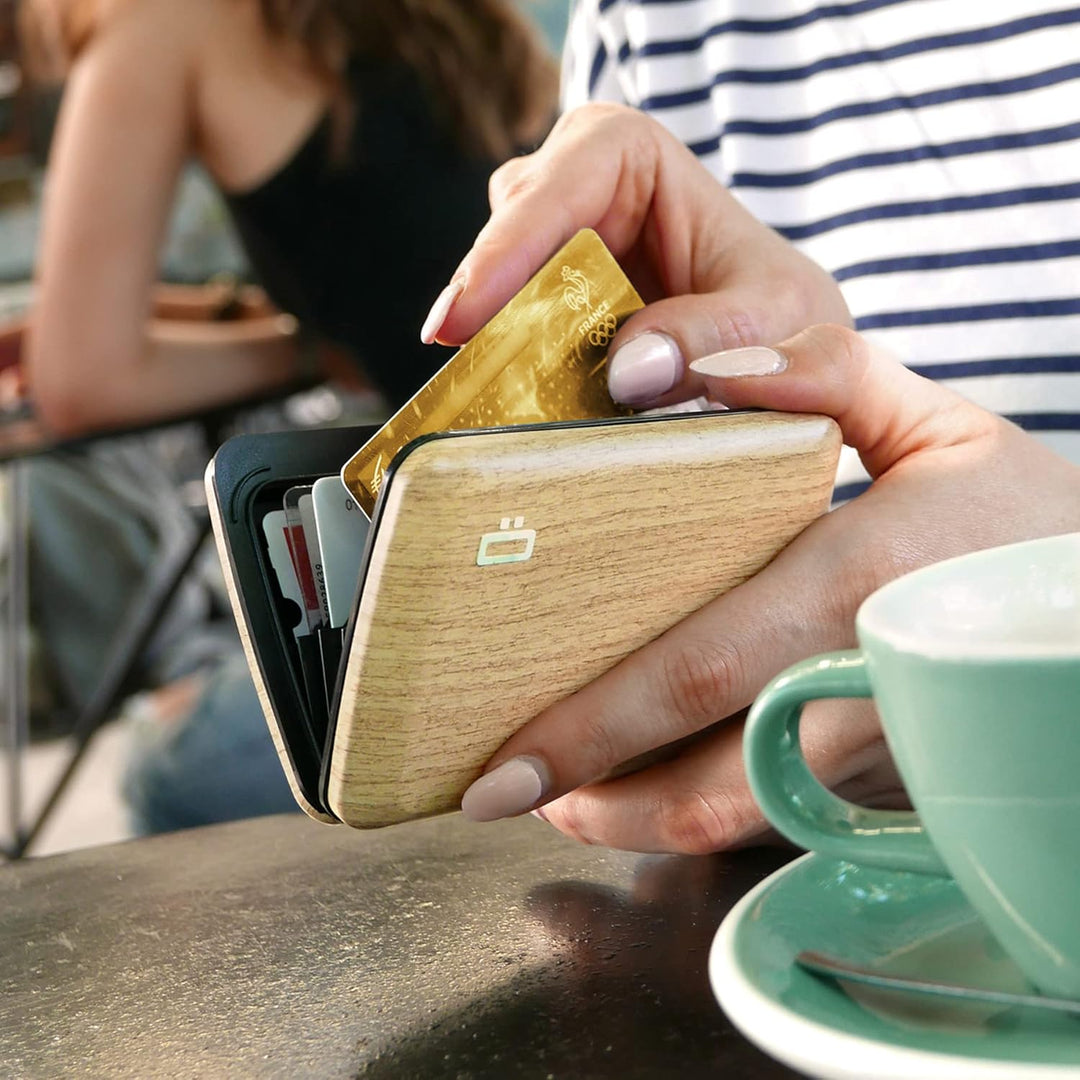 OGON Aluminium Geldbörse Smart Case V2 - Einfache Lagerung - Metallverschluss - Kartenetui mit RFID-