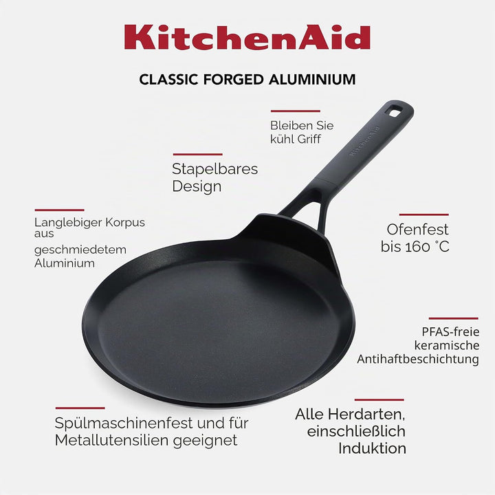 KitchenAid Classic Forged Pfannkuchenpfanne (24cm), hart anodisiert, PFAS-freie gesunde keramische A