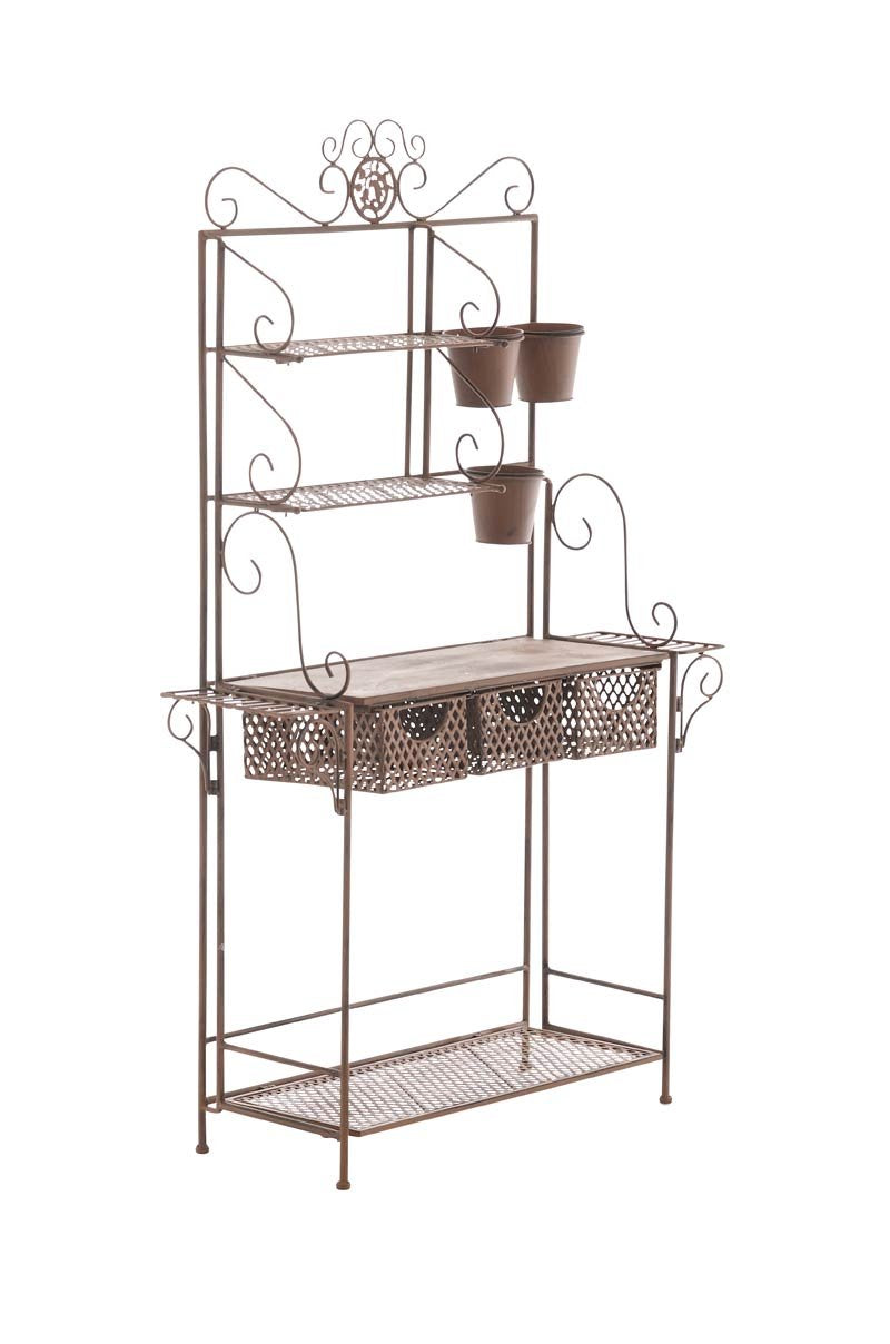 CLP XL-Pflanzenregal SHINE I Blumenregal mit 4 Ablageflächen und extra Halterungen für Blumentöpfe I