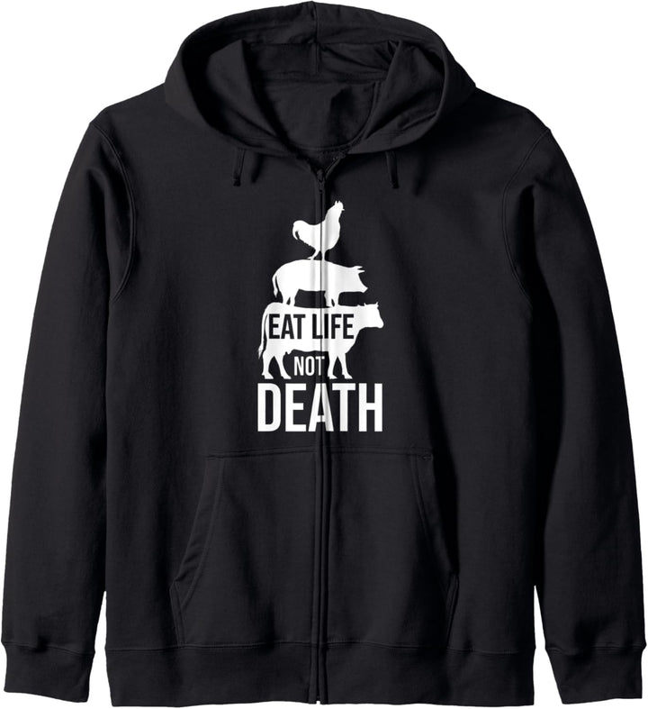 Vegan Veganismus Gemüse Veganer Geschenk Eat Life Not Death Kapuzenjacke