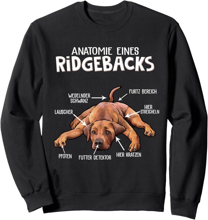 Anatomie Rhodesian Ridgeback Hund Geschenk Damen Herren Sweatshirt