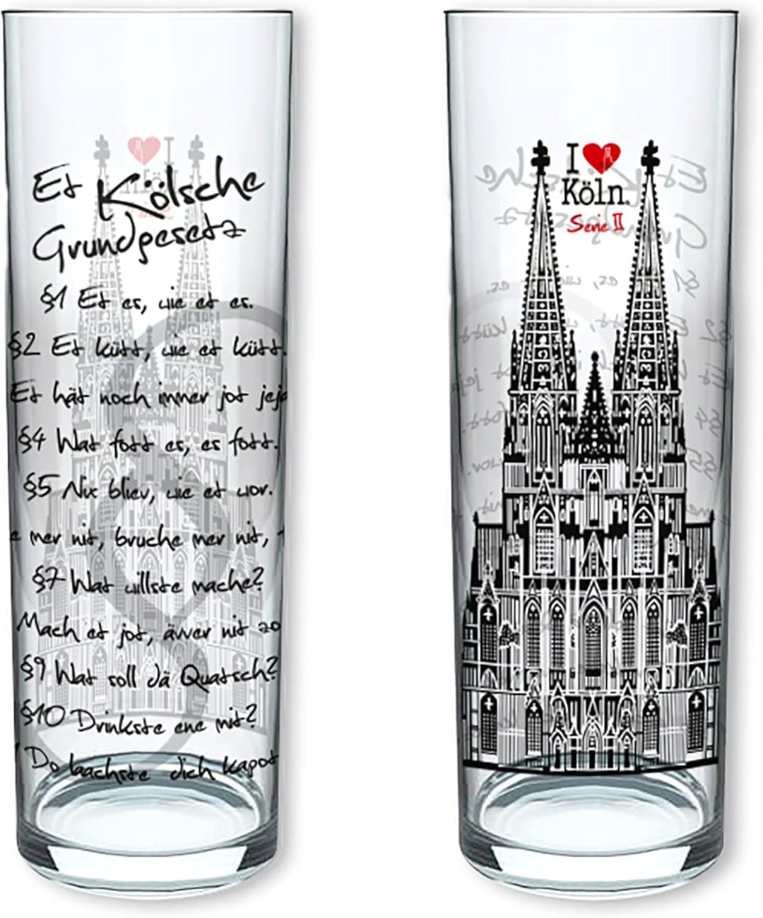 3forCologne Kölschglas-Mix | 6er Pack je 0,2ml | Et Kölsches Grundgesetzt & Kölner Dom | Biergläser,