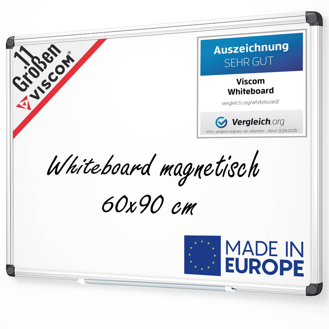 VISCOM Whiteboard magnetisch - 60 x 90 cm - Magnettafel in 11 Grössen - Magnetwand, kratzfest &amp; besc