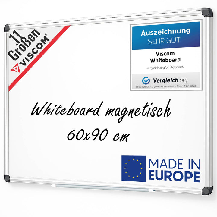 VISCOM Whiteboard magnetisch - 60 x 90 cm - Magnettafel in 11 Grössen - Magnetwand, kratzfest &amp; besc