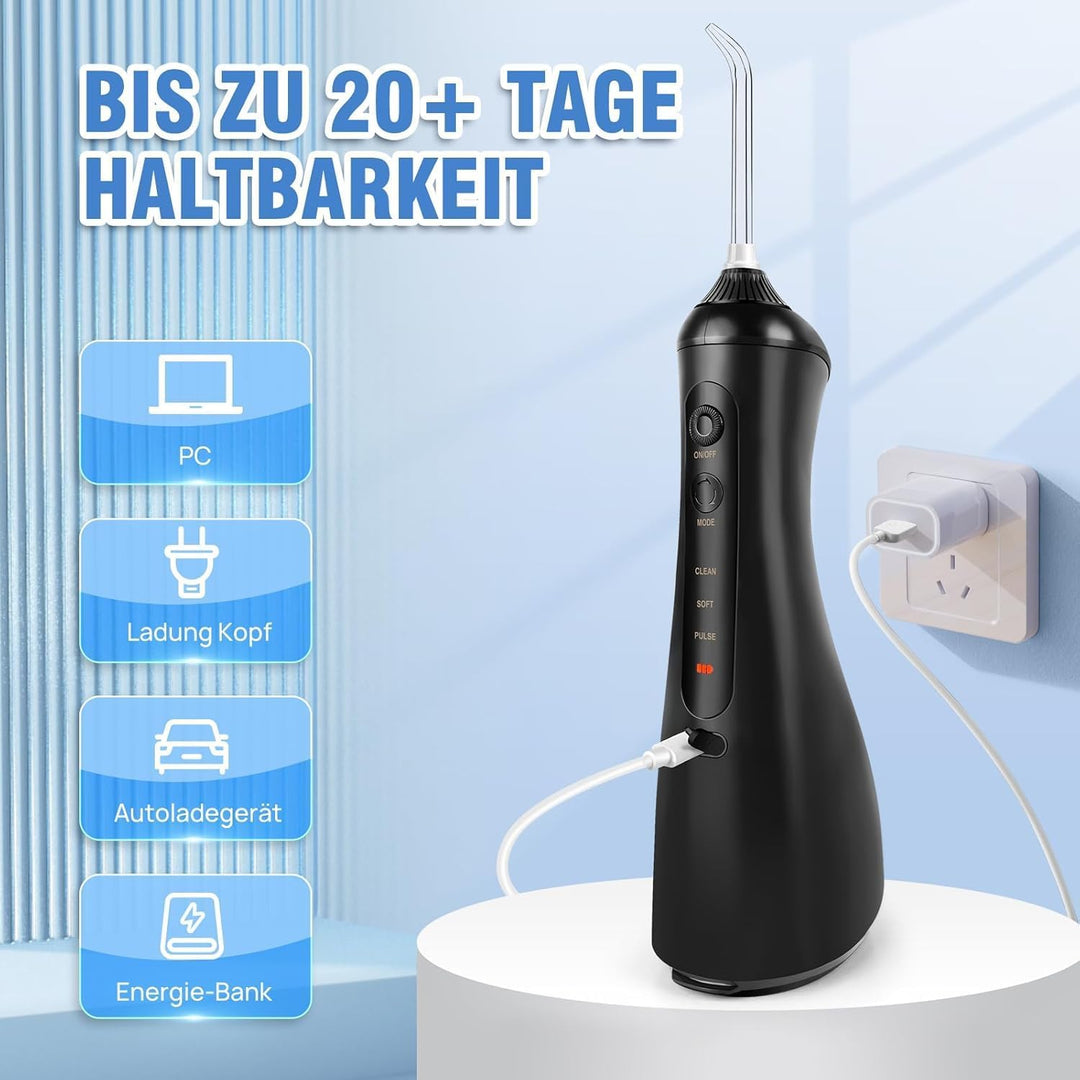 Munddusche Zahnpflege 320ML Wasser Flosser 3 Modi 6 Düsen Oral Irrigator Dental IPX6 Wasserdicht Zah