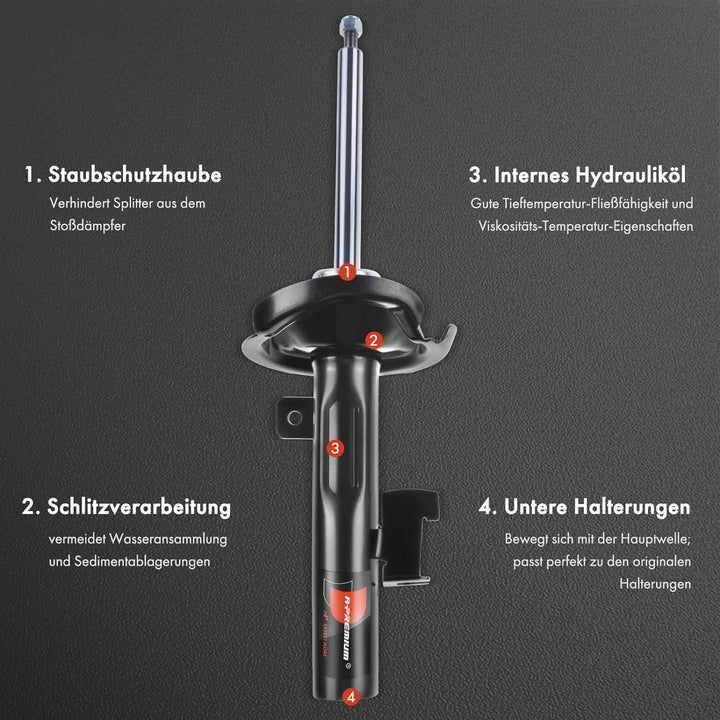Frankberg 2x Stossdämpfer Gasdruck Vorderachse Kompatibel mit C30 533 2006-2012 S40 II 544 2004-2012