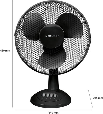 Clatronic Ventilator für Tisch/Tischventilator VL 3602; Mini-Fan für Schlafzimmer, Büro, Wohnmobil;