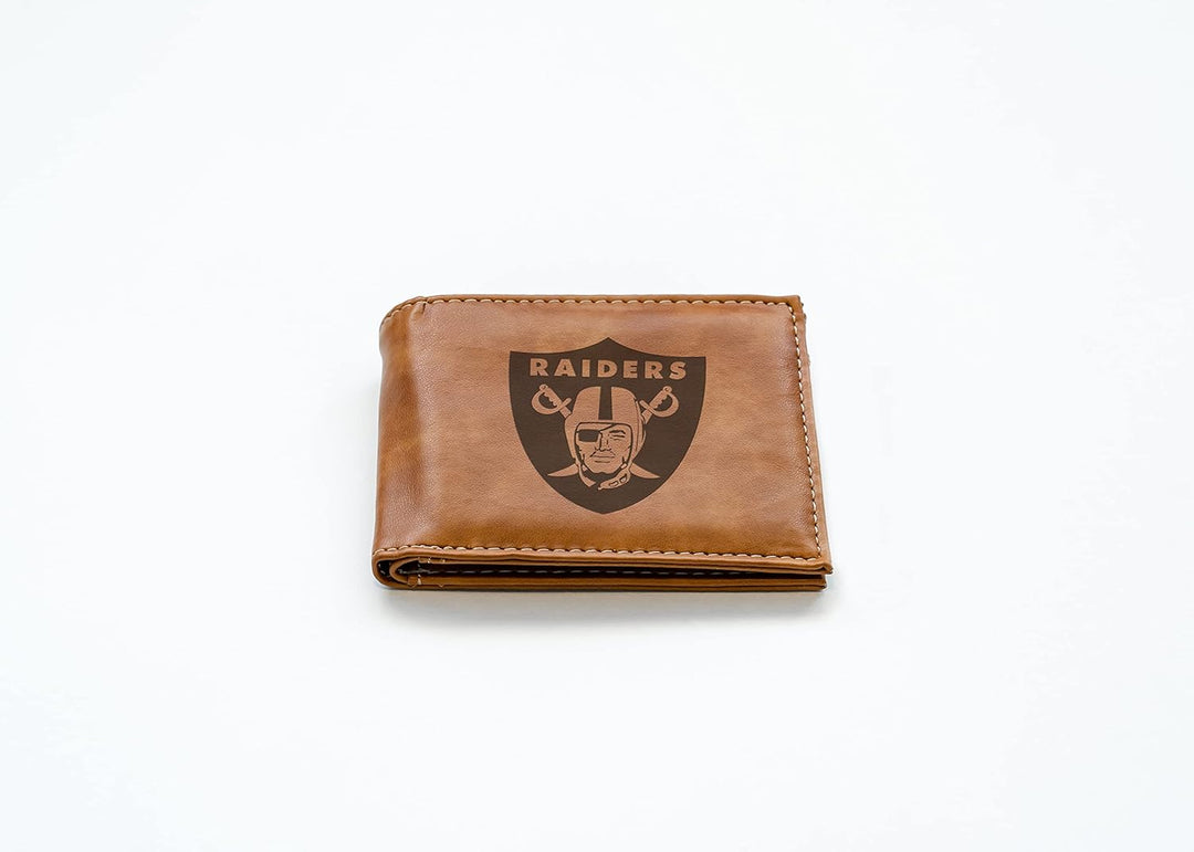 Rico Industries NFL Geldbörse mit Lasergravur, Braun Oakland Raiders, Oakland Raiders