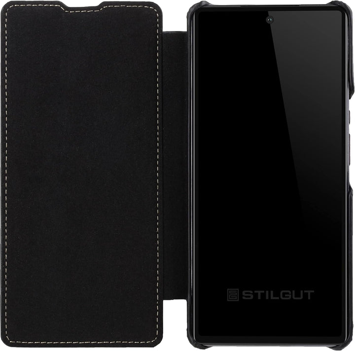 STILGUT Book Case kompatibel mit Google Pixel 6 Pro Hülle aus Leder zum Klappen, Klapphülle, Handyhü