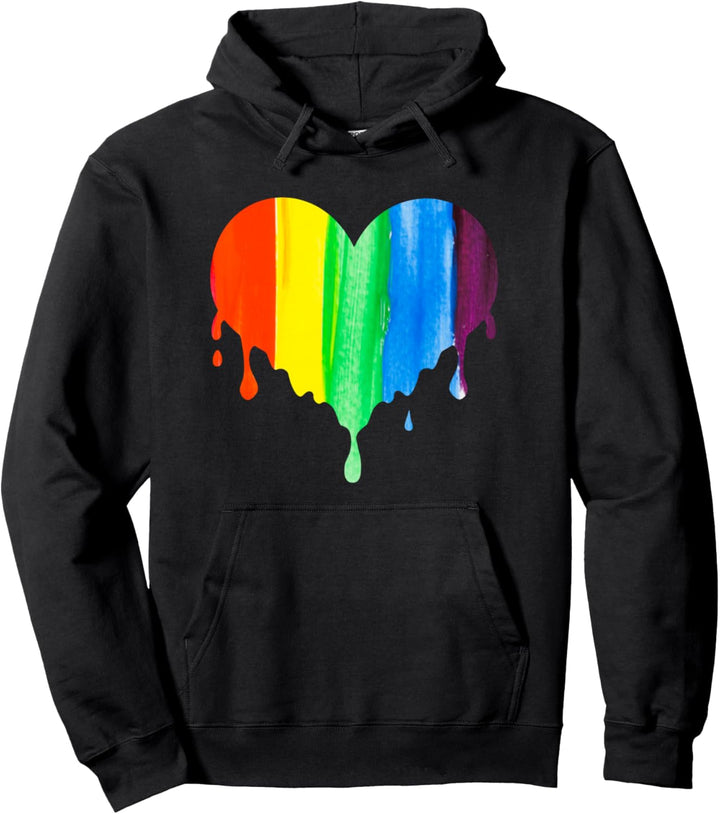Regenbogen Herz LGBTQ Pullover Hoodie
