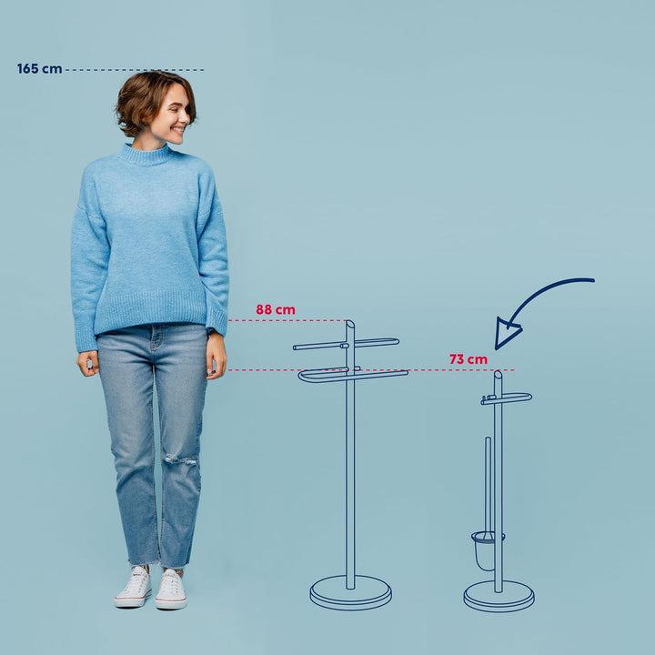 Kela Ken Toilettengarnitur, Metall, Silber glänzend, 73 cm