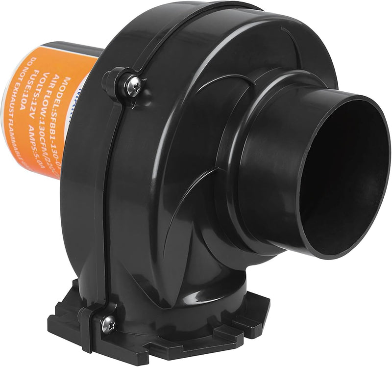 Seaflo In Line Bilge Air Blower 130CFM Boat Black Ventilation Marine 12V 2.5AMP by SEAFLO