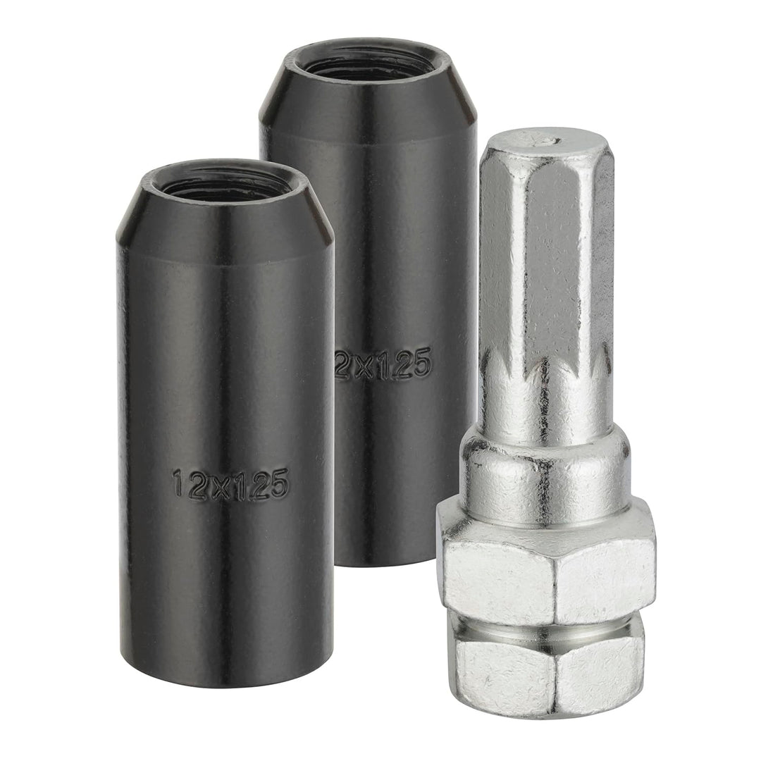 20 Stück Kegel 60° 45mm Schmal Sechskantschlüssel Stahl Lug Nuts M12 x 1,25 Radmuttern (Schwarz), Sc