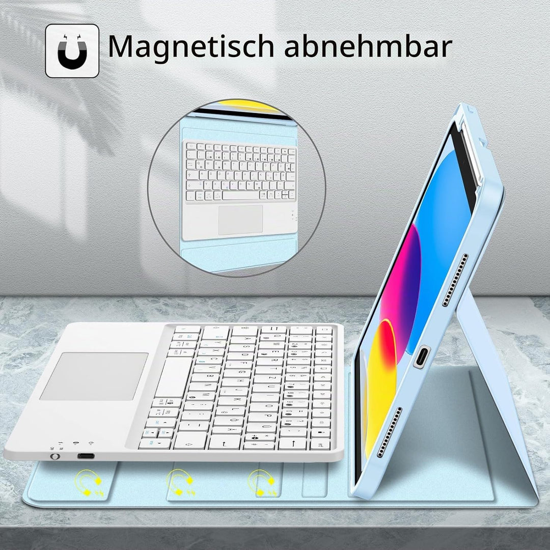 Fintie Tastatur Hülle für iPad 10. Generation 2022, iPad 10 Generation Hülle mit magnetisch Abnehmba