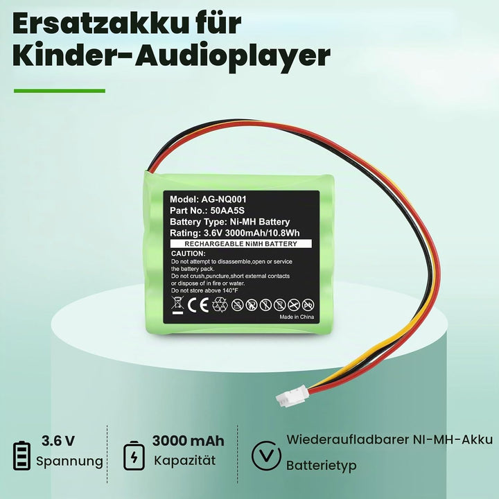 3000mAh 50AA5S Akku für Toniebox Tonie Box Lautsprecher Ersatzteilnummer 50AA5S