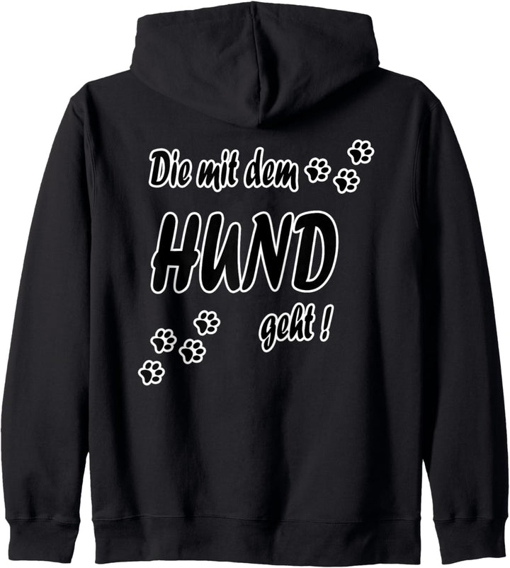 Damen Mädchen Die mit dem Hund geht Gassi Pfoten Hunde Kapuzenjacke
