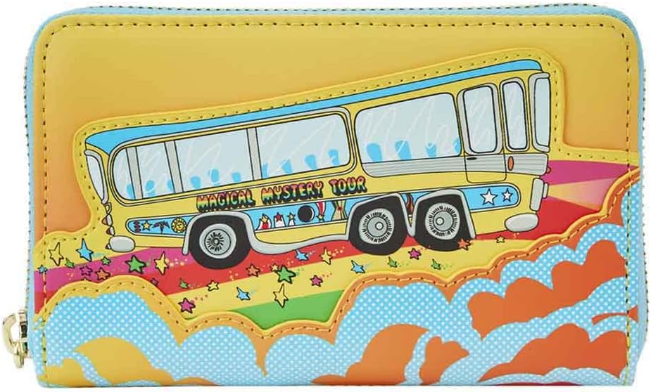Loungefly The Beatles Magical Mystery Tour Bus Geldbörse mit Reissverschluss, Mehrfarbig/Meereswelle