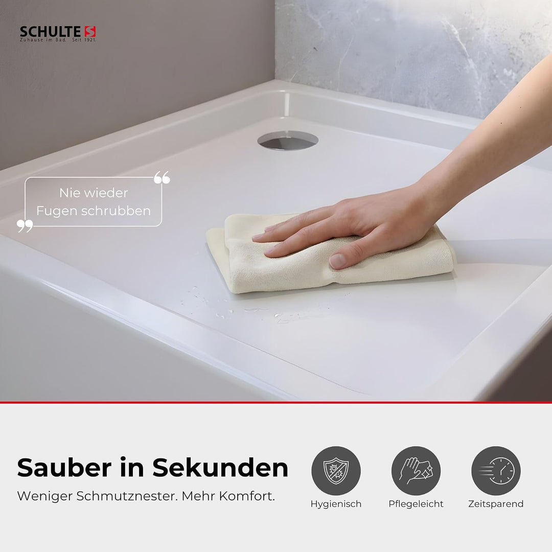Schulte Duschwanne Modell A - aus hochwertigem Sanitäracryl, 120x90 cm inkl. Fussgesetell, Ab- und Ü