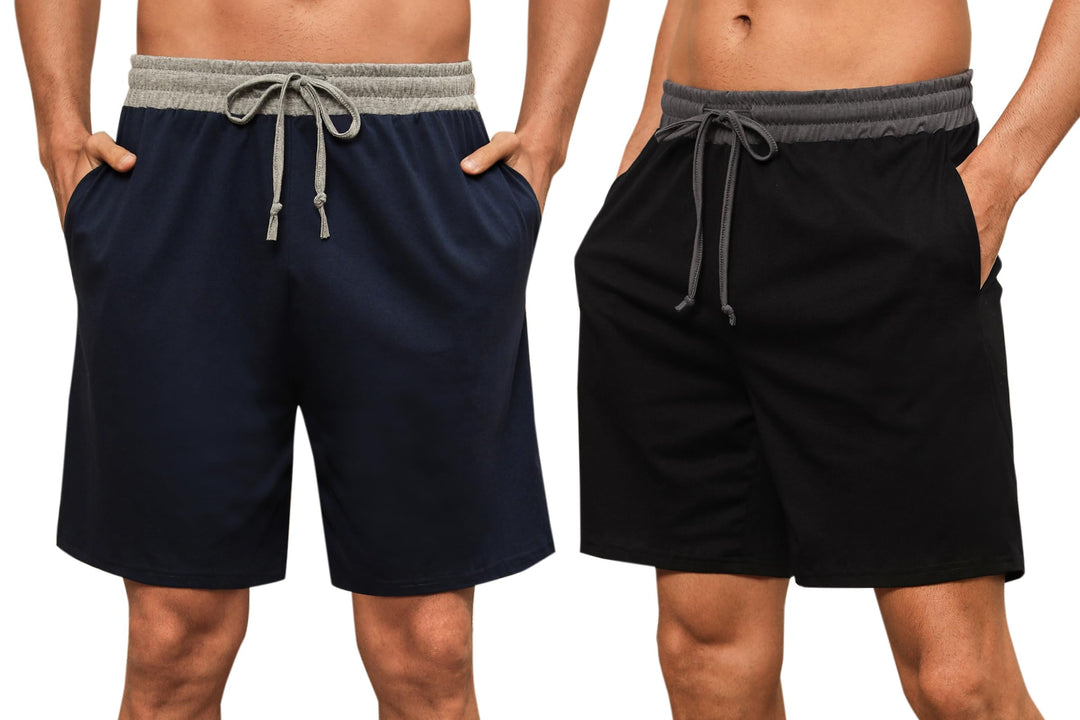 Nieery Schlafanzughose Herren kurz Pyjamhose Männer Schlafhose aus Baumwolle Nachtwäsche Pyjamshorts