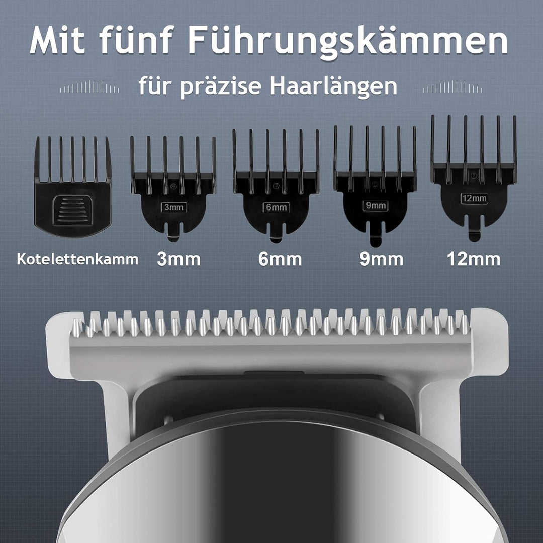 Ufree Barttrimmer Herren, All-in-1 Bartschneider Herren Haarschneidemaschinen für Nase, Körper, Gesi