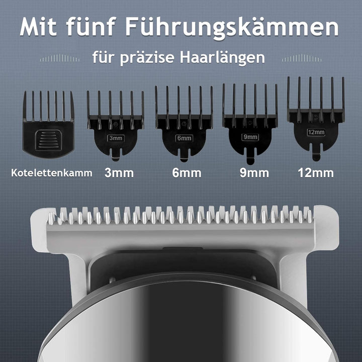 Ufree Barttrimmer Herren, All-in-1 Bartschneider Herren Haarschneidemaschinen für Nase, Körper, Gesi