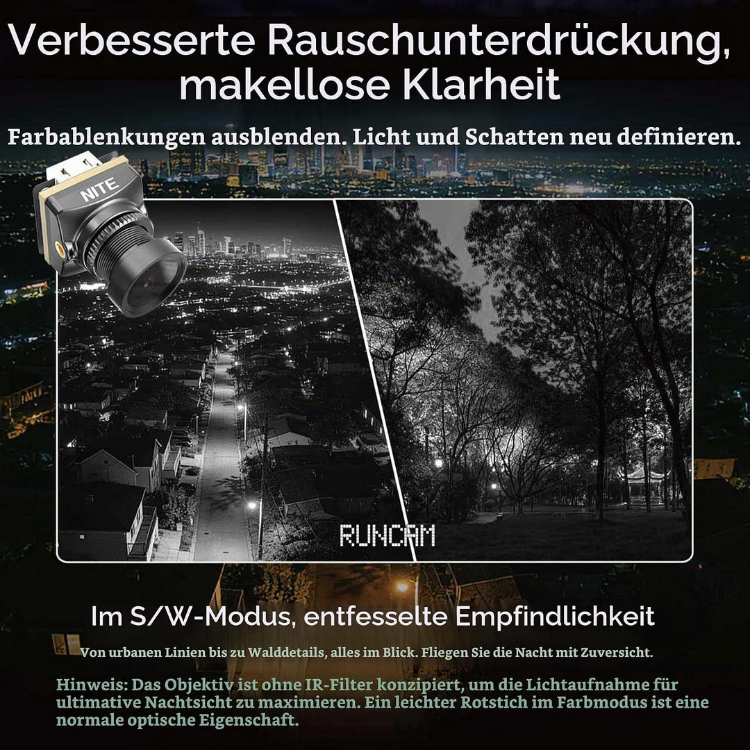 RunCam Night Eagle 3 Micro FPV Nachtkamera 1000TVL Unterstützung OSD für FPV-Drohne Night Fly