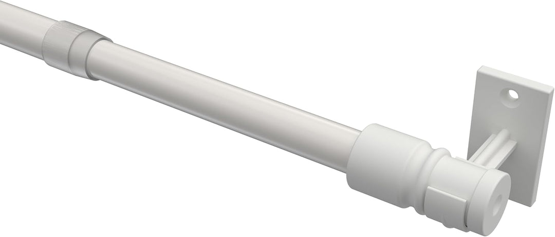 Interdeco Cafehausstange (1 Stück), Scheibenstange Weiss in 12 mm Ø, Sora, 85-135 cm ausziehbar, 85-