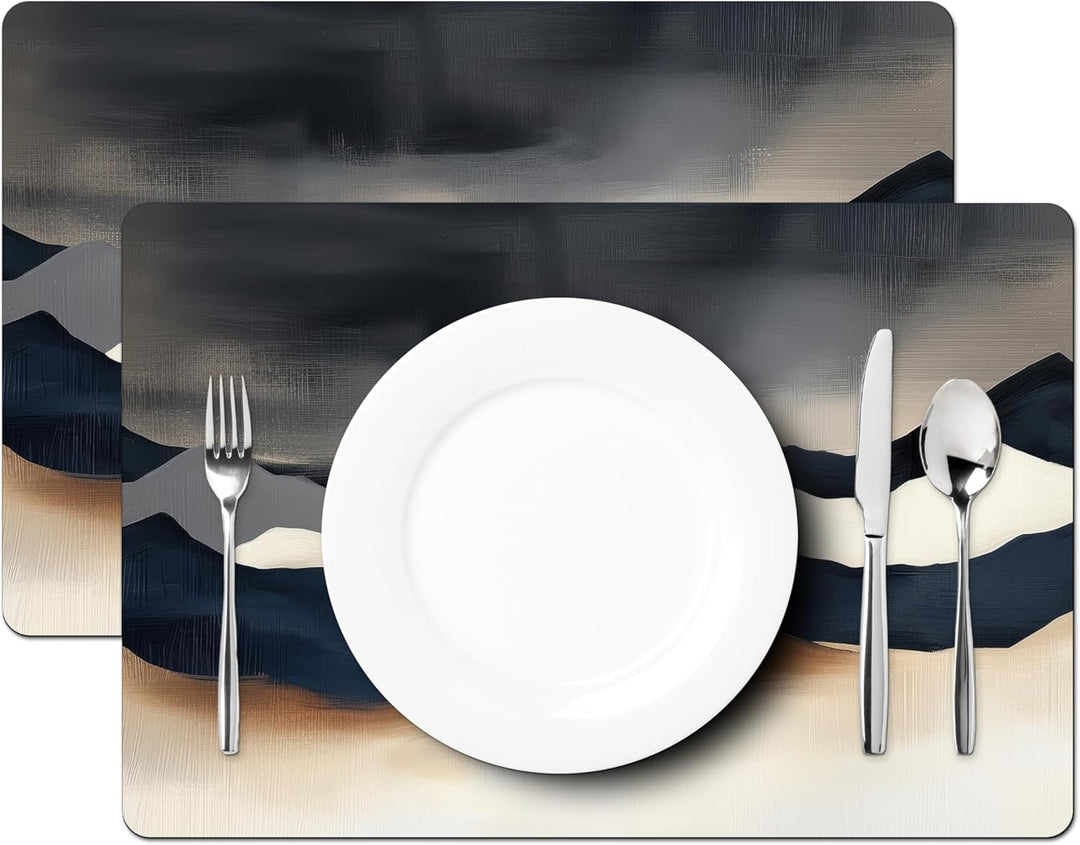 KitchenYeah© Platzsets Abwaschbar 6-Teilig 45x30 cm Tischsets Platzdeckchen rutschfeste Platzset Unt