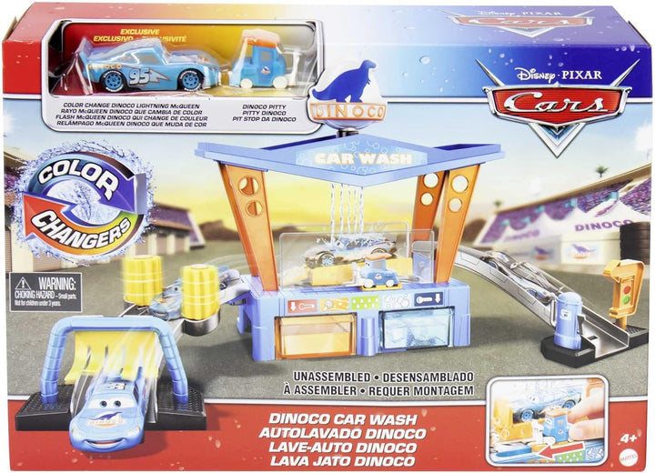 Mattel Disney & Pixar Cars GTK91 Dinoco Car Wash Playset with Colour Changing Effect, Toy from 4 Yea