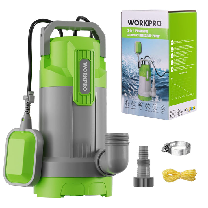 WORKPRO Schmutzwasserpumpe, 700W Tauchpumpe mit Fördermenge 17.000 l/h, Wasserpumpe mit Schwimmersch