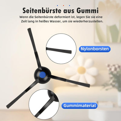 18 Stück Zubehör für Ecovacs Deebot T30S Combo / T30S Combo Complete Saugroboter, 1 Hauptbürste 4 St