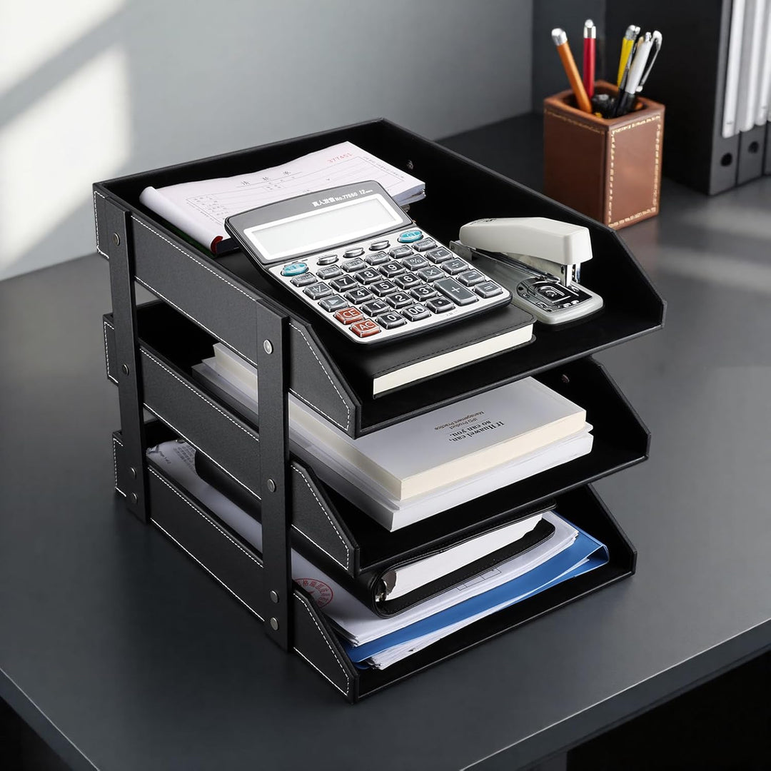 KINGFOM™ A4 Leder Briefablage (3