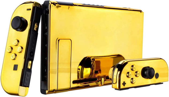 eXtremeRate Hülle Case für Nintendo Switch Joycon/Konsole, Rückgehäuse&Kickstand für Switch Console,