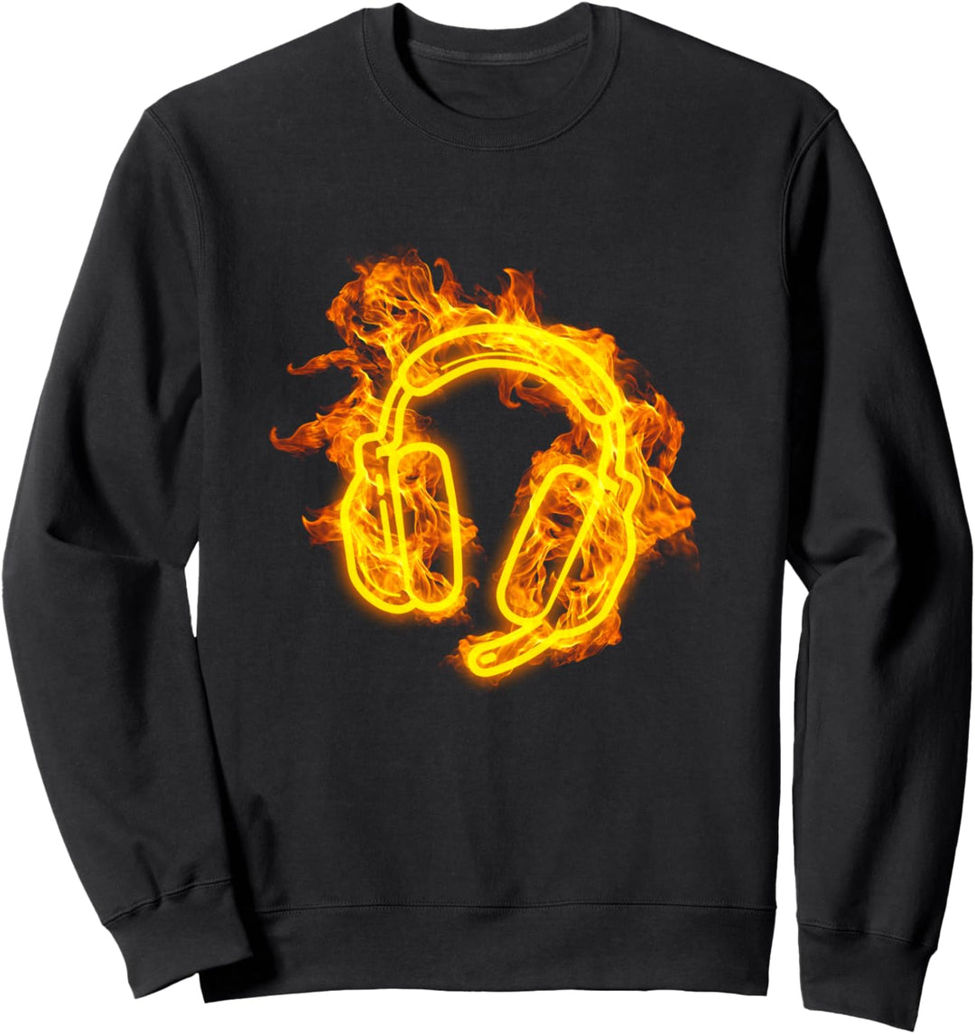 Feuer Headset Flammen Gaming Zocker Video Gamer Sweatshirt