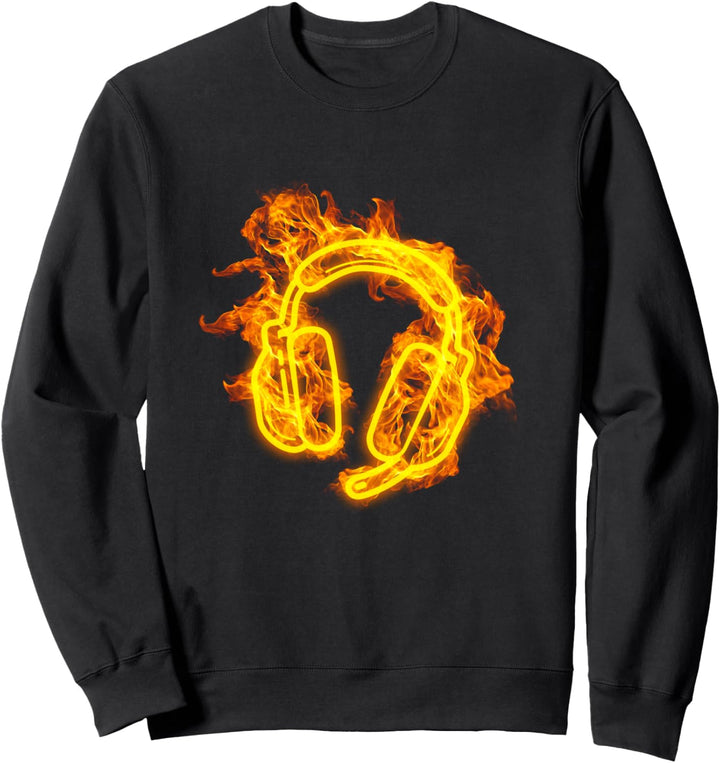 Feuer Headset Flammen Gaming Zocker Video Gamer Sweatshirt