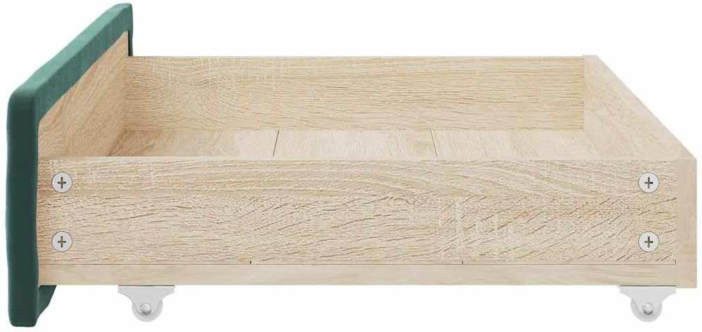 vidaXL Bettschubladen 2 Stk. Dunkelgrün Holzwerkstoff und Samt, Dunkelgrün