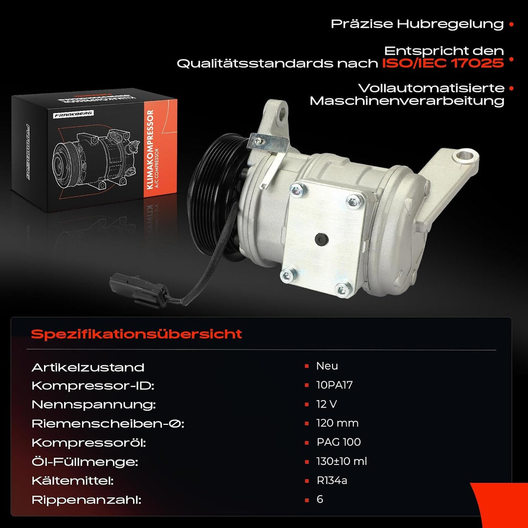 Frankberg Klimakompressor Klimaanlage Kompatibel mit Voyager/Grand Voyager III GS 3.3L 3.8L Benzin 1