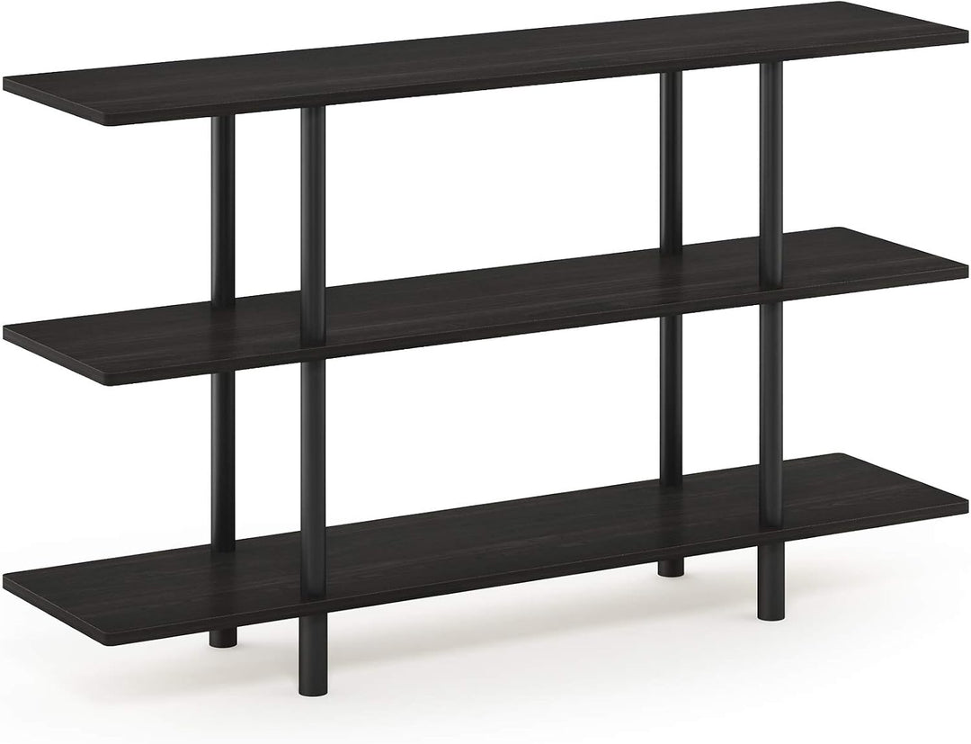 Furinno breites Regal mit 3 Ebenen, Espresso/Schwarz, 29.49 x 119.9 x 70.69 cm Espresso/Schwarz 3-st