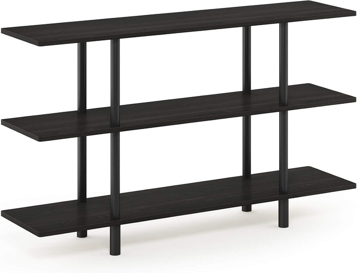 Furinno breites Regal mit 3 Ebenen, Espresso/Schwarz, 29.49 x 119.9 x 70.69 cm Espresso/Schwarz 3-st