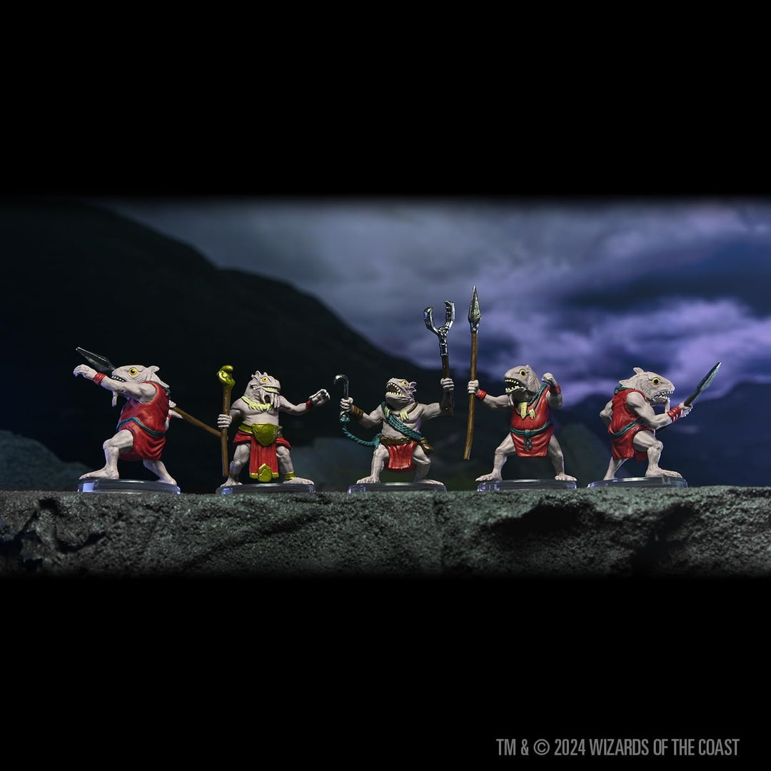 WizKids D&D Icons of The Realms: Kuo-Toa Warband - 5 Stück, Hoch detailliert, pre-printed und bereit
