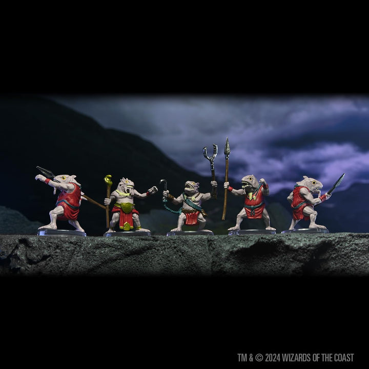 WizKids D&D Icons of The Realms: Kuo-Toa Warband - 5 Stück, Hoch detailliert, pre-printed und bereit