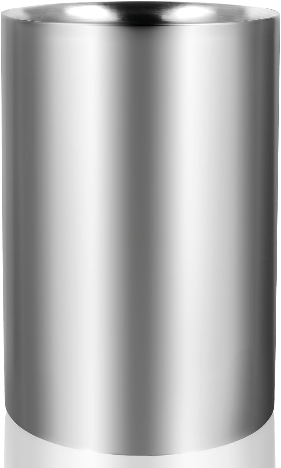 com-four® 6x Flaschenkühler - Sektkühler in matt - Eiswürfelkübel aus Edelstahl - doppelwandiger Wei