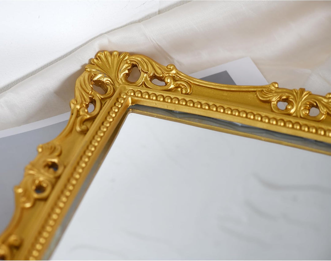 OIGUMR Wandspiegel, quadratisch, Vintage-Spiegel, goldfarben, 28,2 x 23,9 cm Medium Gold, 27.9L x 23