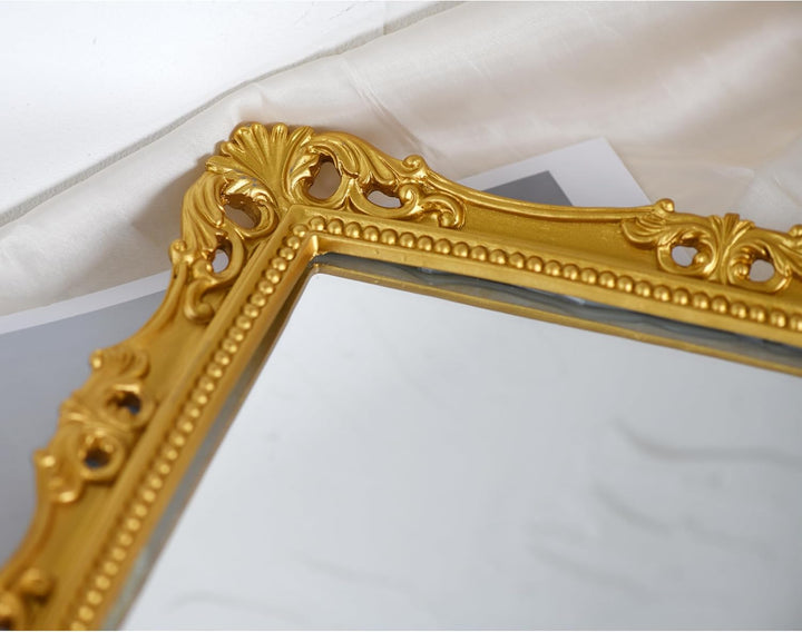 OIGUMR Wandspiegel, quadratisch, Vintage-Spiegel, goldfarben, 28,2 x 23,9 cm Medium Gold, 27.9L x 23