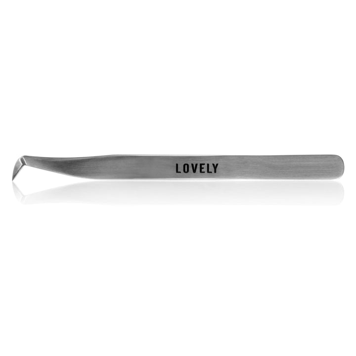 LOVELY Classic Wimpernpinzette für Wimpernverlängerung L-Type Abgerundet - hochwertige Edelstahl Pin